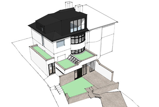doma architects chapel allerton leeds kitchen garden extension-sketch